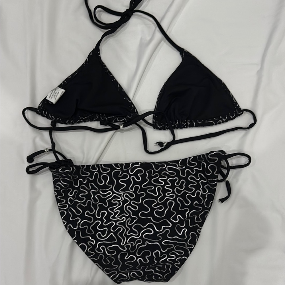 Black Patterned Bikini Set - Picture 2 of 3